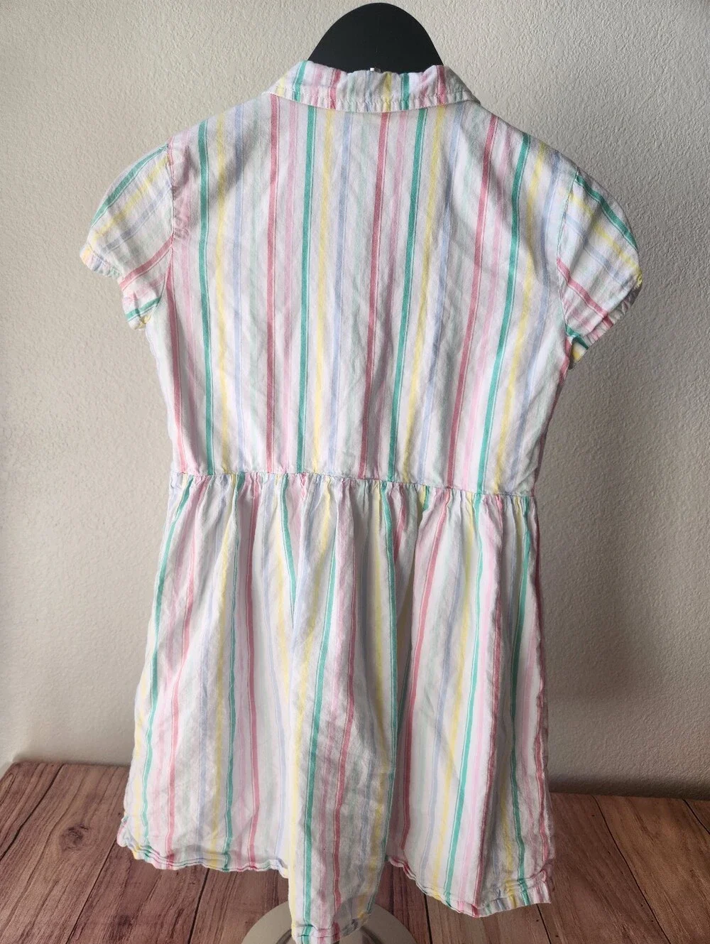 Gap Kids Pastal Striped Button Down Dress Size 14/16